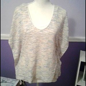 WHBM Boho Cream Blue Kimono Style Overlay Top with Cami Boho Yoga Athleisure XS